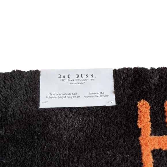 NWT Rae Dunn Happy Halloween Black and Orange Bath Mat